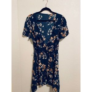 SOLD Tilly’s Teal Floral Wrap Dress